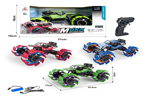 Джип 2073 (8шт) р/к,25см,1:18,3 кольори,трансформ.колеса, амор.,на акум.,USB-зарядка,в кор-ці,31-19-