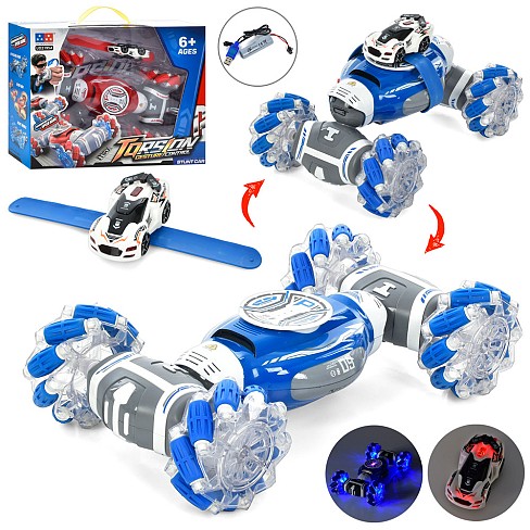 Машинка UD2195A (4шт) р/к,2,4G,акум.,USBзаряд,пульт-браслет,трюкова,складається,2кол.,в кор-ці,41-30