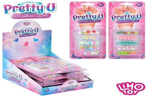 Бісер M 4987 UAУПАК20шт (240шт) намистини, підвіски, нитки, на аркуші, мікс видів, 20шт в диспл, 27-