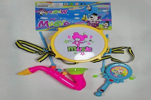 Інструменти муз. арт. 9098-2 (128шт/2) барабан, стукалка, саксофон, пакет 27,5*30*8см