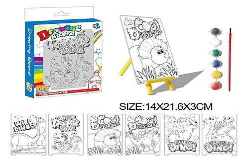 Набір для малювання арт. 3Q-061 (3Q-061-KI) (192шт/2) 4 картинки, мольберт, фарби, кисть, короб.14*2