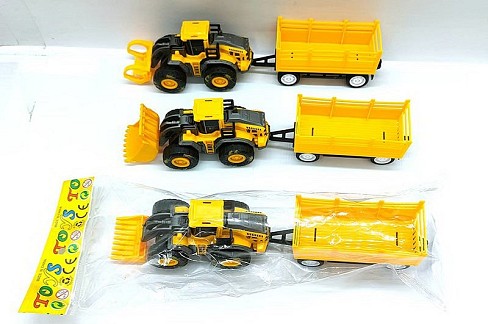Трактор арт. 268-4 (360шт/2)   3 вида, з причепом, пакет 25*5,5*5,5см