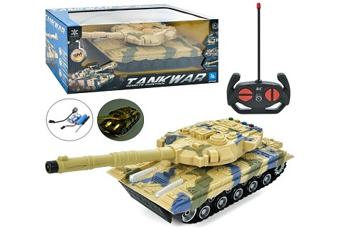 Танк 567-36 (18шт) 31см, р/к, акумулятор, USB зарядка, світло, 2 кольори, в кор-ці, 33-15-13см