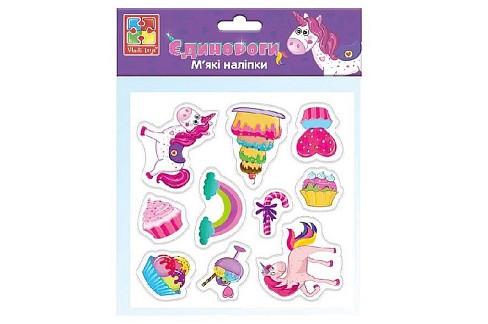 М'які наліпки Єдинороги" VT4210-04 (укр)"