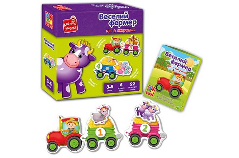 Гра розвиваюча Vladi Toys з липучками. Веселий фермер". VT2100-13"