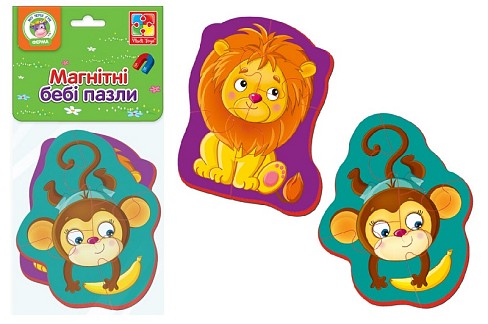 Магнітні бебі пазли Левеня та мавпочка" VT3208-11 (укр)"