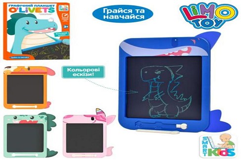 LCD планшет SK 0051 ABCD (24шт) для малювання,10дюймів,кольоровий,4види,бат.(таб.),в кор,25-33,5-2см