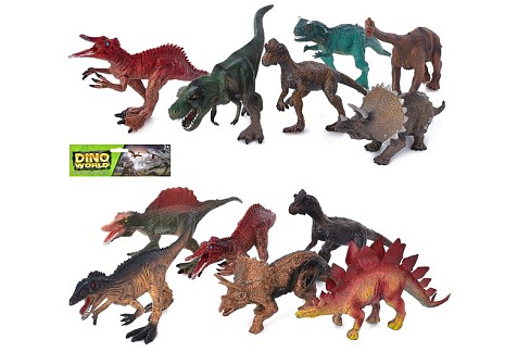 Фігурка 9925-6 (60шт) динозаври, 6шт, 2види, у кульку, 30-19,5-5см