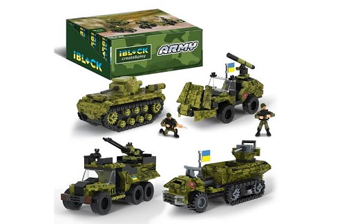 Конструктор IBLOCK арт. PL-921-427 (48ш) 6 диспл. по 8штАрмія, 154-237дет., 4види,р-р уп-ки 23*4,5*1