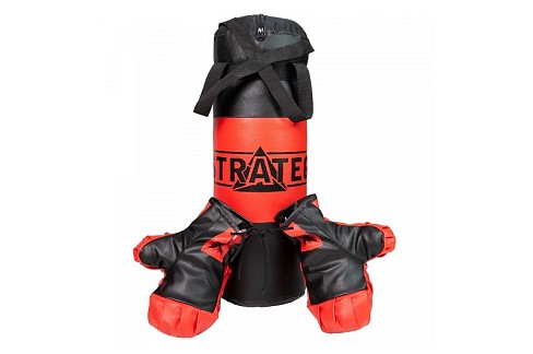 Боксерський набір NEW Strateg червоно-чорний середній (2075) висота - 46 см, діаметр - 18 см