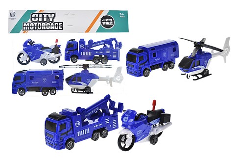 Набір машин поліцейських інерційних в кульку 4шт 7756S-309AB р.32*22*4,5см