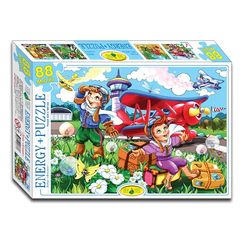 Пазли 88 ел., Арт.ЕГ-11. Літак Біплан"  Ен3378  картинка розміром 30*42 см"