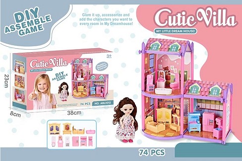 Будинок арт. ABL1012 (36шт/2) з лялькою, аксес, короб. 23*38*8 см