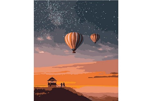 Картина по номерах Кулі на краю землі Strateg розміром 40х50 см (DY266) БЕЗ ЛАКУ