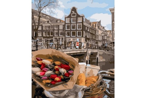 Картина по номерах Букет тюльпанів Strateg розміром 40х50 см (GS464) БЕЗ ЛАКУ