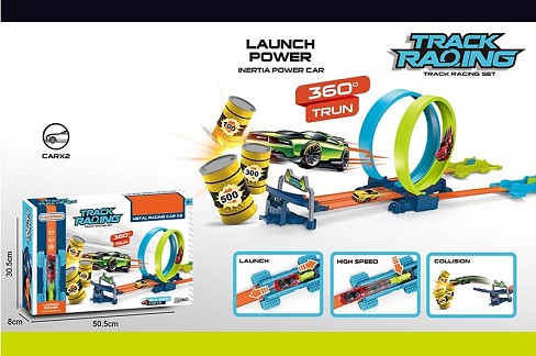 Трек JJ160 запуск.з метал.машинками(2шт.) кор.50,5*8*30,5 /24/