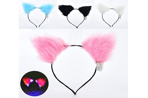 Аксесуар для волосся FG24030523B Упак10шт(300шт) обруч, 22-18-1см,вушка-плюш, світл-3реж,5 кол, на