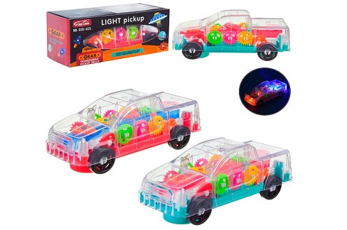 Машинка арт. 035-A25 (120шт/2)2 кольори мікс, прозорий корпус, кольорові внутрішні деталі,світло, зв