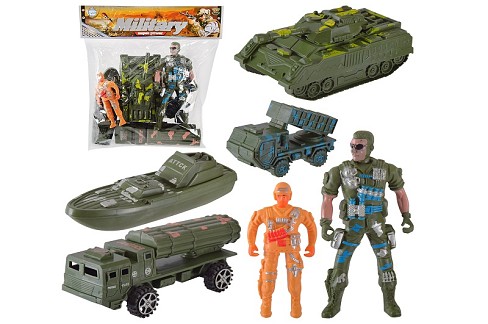 Військовий набір арт. 2231 (240шт/2) солдати, транспорт, пакет 22*27*5см