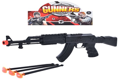 Автомат 2212-9 (144шт) 40см,кулі присоски 3шт, в кульку 52-17-3см