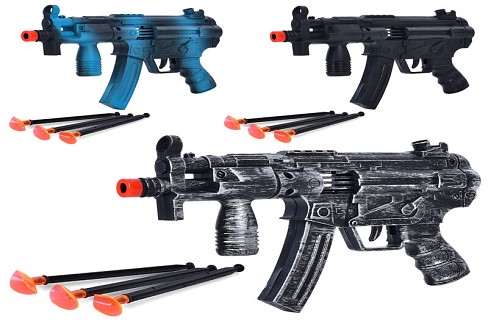 Автомат 822-69-70-71 (240шт) 26см, стріляє присосками 3шт, 3 кольори,у пакеті 30-18-4см