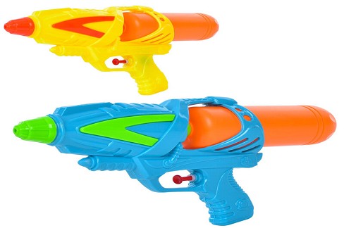 Водяний пістолет MR 1020 (48шт) розмір середній, 33см, 2 кольори, в кульку 36-18-5см
