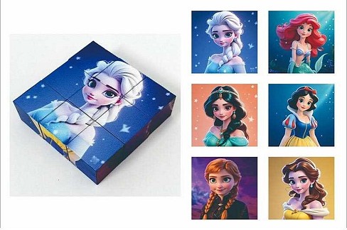 Магнітні кубики CL 325-14 (392/2) 6 зображень, 9 кубиків, розмір картинки 75х75 мм, в боксі