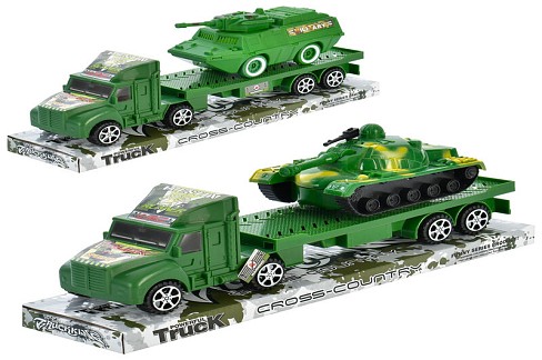 Трейлер 253-1B-2B (48шт) 34см, інерція, військова техніка, 2 види, в слюді, 37-14-10см