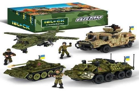 Конструктор IBLOCK арт. PL-921-430 (48ш) 6 диспл. по 8шт Армія, 280-385дет.,р-р уп-ки 29*19*5см, 4ви