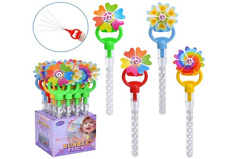 Мильні бульбашки 103B (64шт) меч, кришка-смайл/вітряк, 44см/52см,(4кол) в диспл, 24,5-44УПАК16шт-