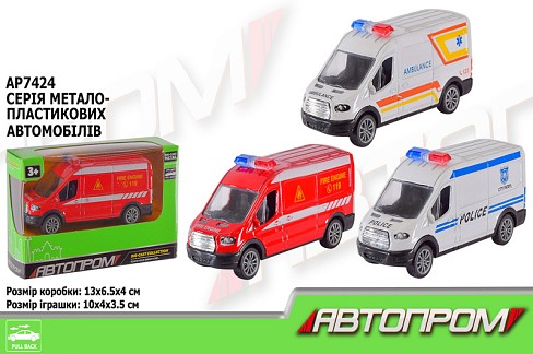 Машина мет. АВТОПРОМ арт. AP7424 (96шт/2) короб. 13*4*11см