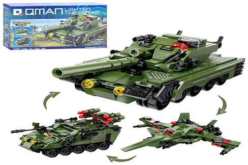 Конструктор Qman 42112 (32шт) 3в1 (військова техніка), 329 деталей., в кор-ці, 31,5-19-5см