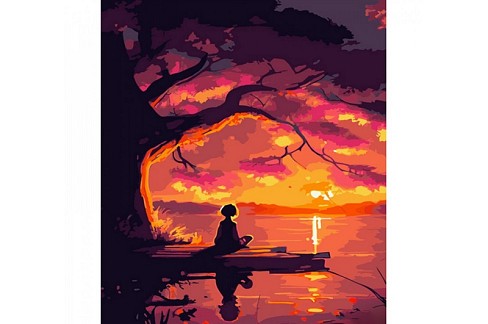 Картина по номерах На березі річки Strateg розміром 40х50 см (GS977)