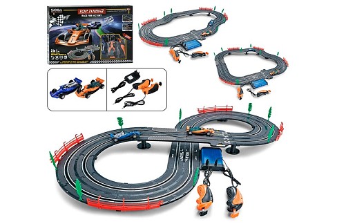 Трек A51-2A (6шт) 280см/100-50-12см, д/к(на шнурі, пульт 2шт), 1:43, машина 2шт, від мережі, 220V, в