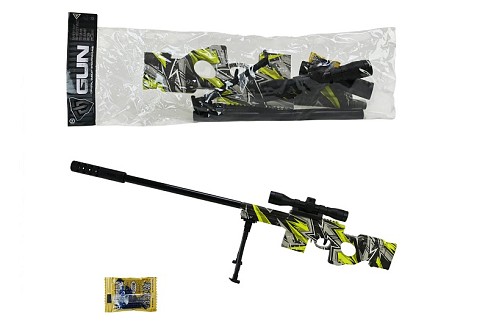 Автомат арт. MH203B (72шт/2)  стріляє гелевими кулями, мішень, приціл,  пакет 25*56см