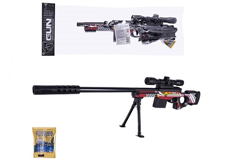 Автомат арт. MH203C (72шт/2)  стріляє гелевими кулями, мішень, приціл,  пакет 25*56см