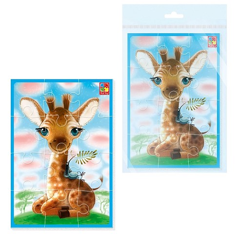 Гра розвиваюча Vladi Toys м&#039;які пазли  А5 Малюк зможе Жираф&quot;  VT1103-94(укр)&quot;