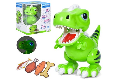 Динозавр 8320A (12шт) 22см, інтерактивний, реагує на дотик, музика, світло, в кор-ці, 21-24-14см