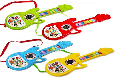 Гітара 568 (180шт)29см, звук,світло,4 кольори,на бат-ці,у пакеті 35-16-2см