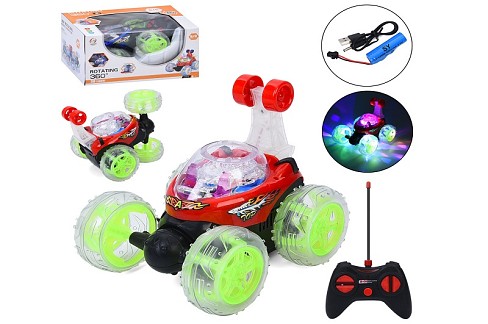 Машина 48555-1A (24шт) р/к, акум, 20см, трюкова, USB зарядне, муз, світло, 2 кольори, в кор-ці, 26,5