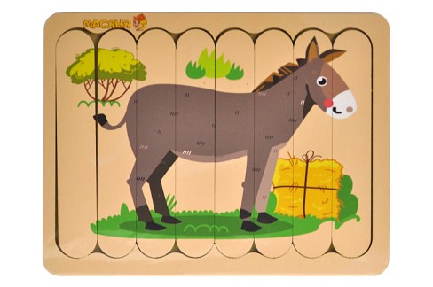Пазл-вкладка, серія свійські тварини Ослик"  Про40307"