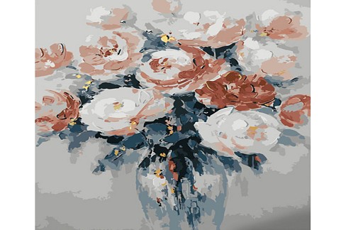 Картина по номерах Пастельні півонії Strateg розміром 40х50 см (GS1437)