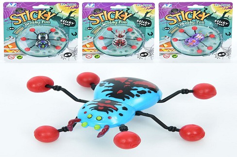 Гра 13030A-1A (240шт) комаха, 7см, клейкі лапки, ковзає по вертикальній поверхні, 4 види,на листі