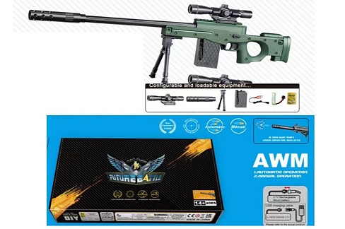 Автомат 673-1 (12шт) акум, 75см, водяні кулі, прицел, USBзарядне, в кор-ці, 45-24,5-6,5см