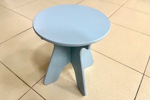 Стільчик круглий блакитний, 009, діаметр - 28 см, висота- 29 см