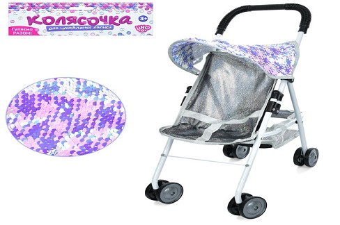 Коляска M 5095 UA (24шт) для ляльки, прогулянкова, 42-24-в53см, корзина, метал, у пакеті, 26-60-10см