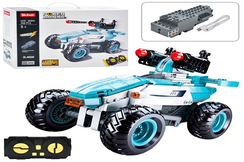 Конструктор SLUBAN M38-B0992 (12шт) позашляховик,18см,р/к,2.4G,акум,USBзар, стріляє,268дет,в кор-ці,