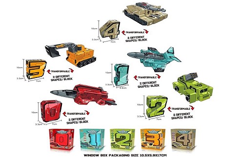 Трансформер арт.8336-1 (120шт/2) цифри короб 17*10,5*5,9см