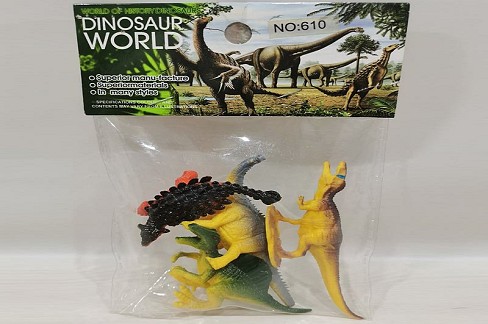 Тварини арт. 610 (576шт/2) динозаври, 4 шт. пакет 12*16,5*2см