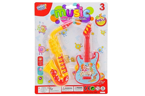 Музичні інструменти. арт. 2Y368-13 (240шт/2) саксофон, гітара, планшет 29*22*5см